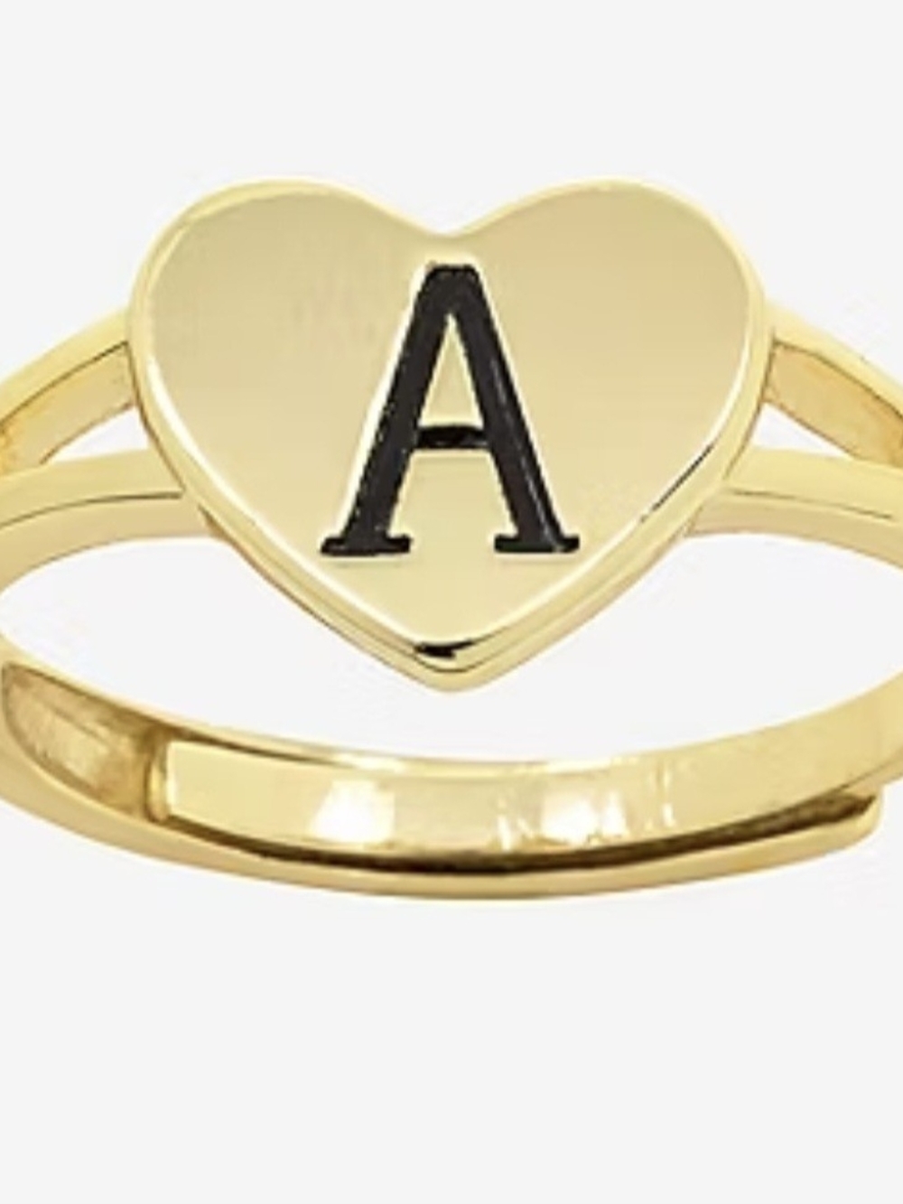 NEW Love Letter Gold-Plated 'A' Initial Ring - Adjustable Women’s Jewelry - Picture 2 of 4